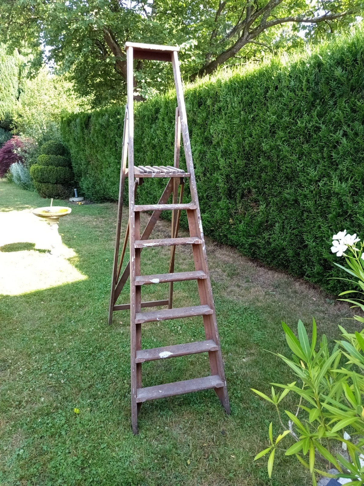 Vintage houten schilders trap - Wierense Ladders, Ophalen, Gebruikt, Trap, Opvouwbaar of Inschuifbaar