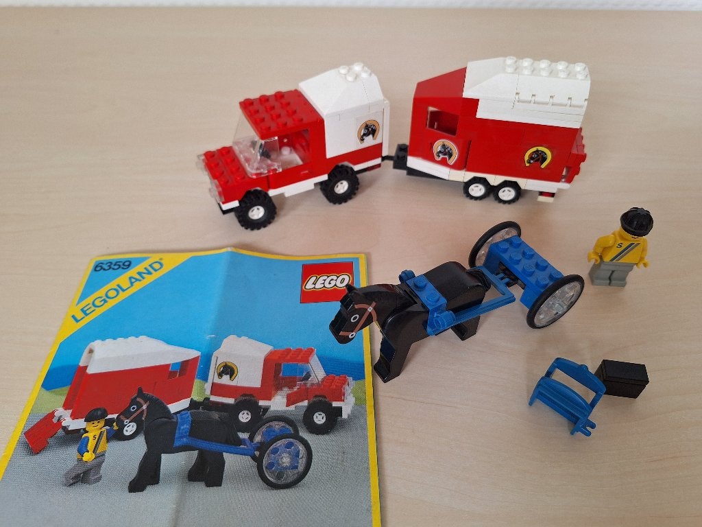* Lego: 6359 Horse Trailer, Paardenwagen met paard *, Gebruikt, Lego, Ophalen of Verzenden, Complete set