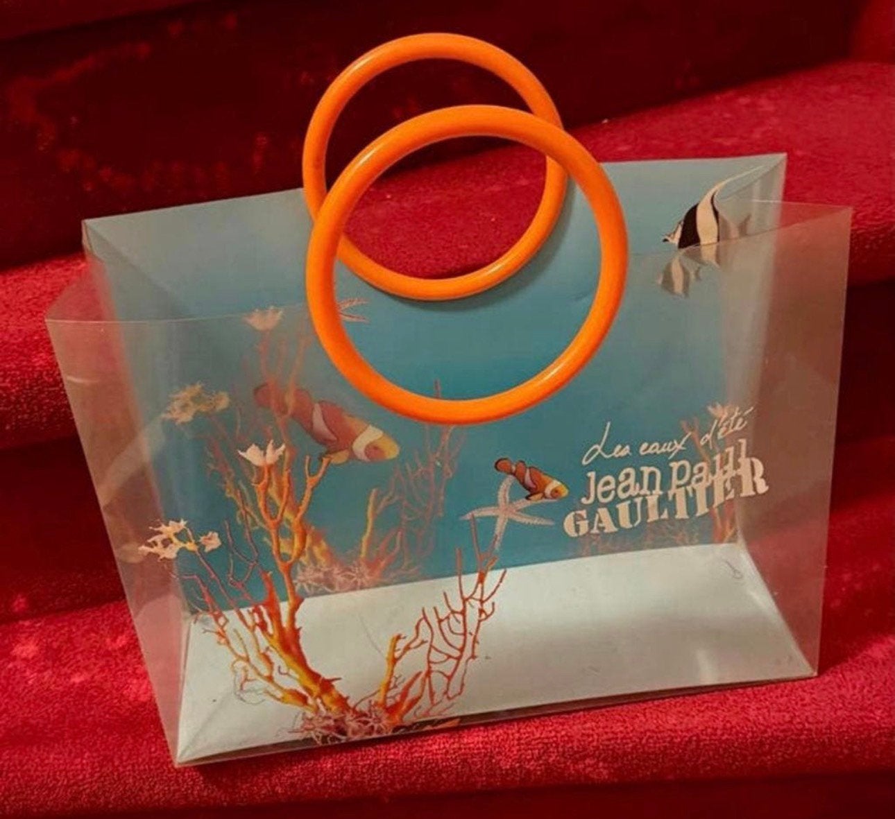 Mooie hard plastic tas Gaultier Les eaux d’été, Verzenden, Zo goed als nieuw, Overige merken