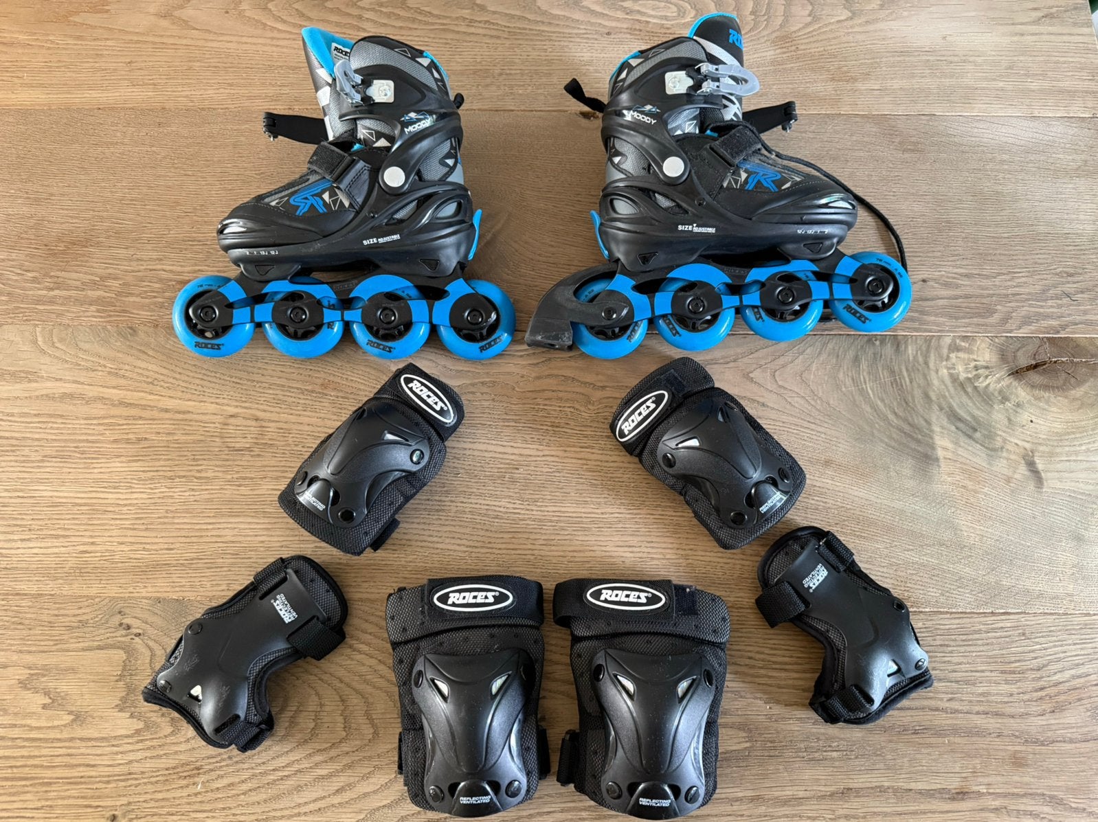 ZGAN Roces inline skates/skeelers (maat 30-35) + bescherming, Verstelbaar, Kinderen, Roces, Ophalen of Verzenden