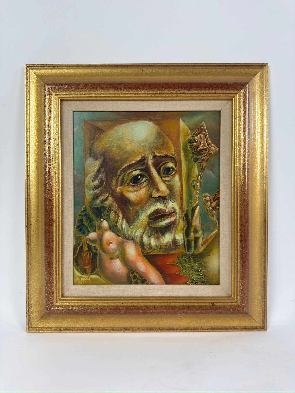 Frans Erkelens – De Profeet (1971), Ophalen, Figuren, Ingelijst, Olieverf