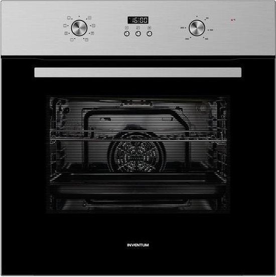 Inventum inbouwoven IOH6070RK - RVS/Zwart, Oven, Ophalen of Verzenden, Inbouw, 55 tot 60 cm