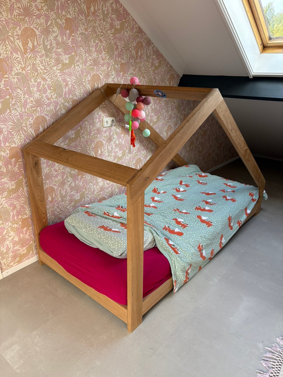Op maat gemaakt kinderbed 90x200, Ophalen, 85 tot 100 cm, Zo goed als nieuw, Matras