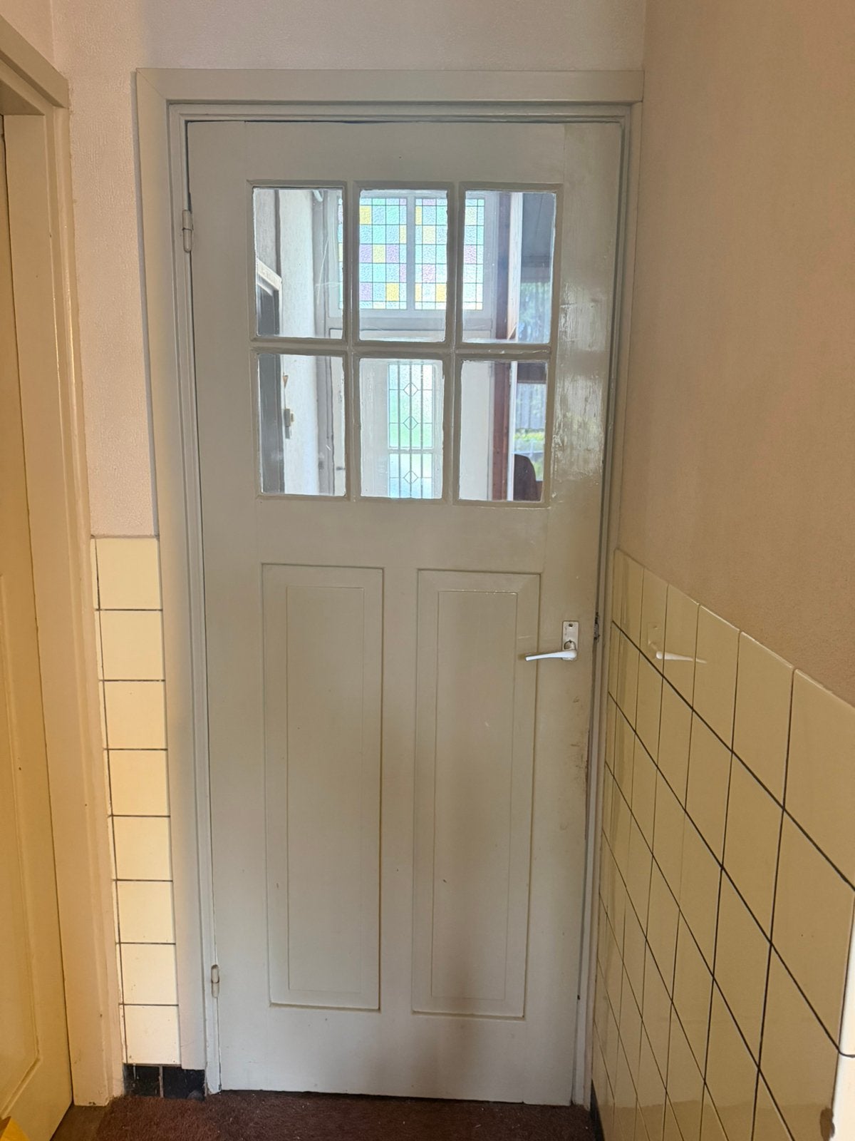 Oude paneel deur jaren 1900, Ophalen, Gebruikt, Binnendeur, 200 tot 215 cm