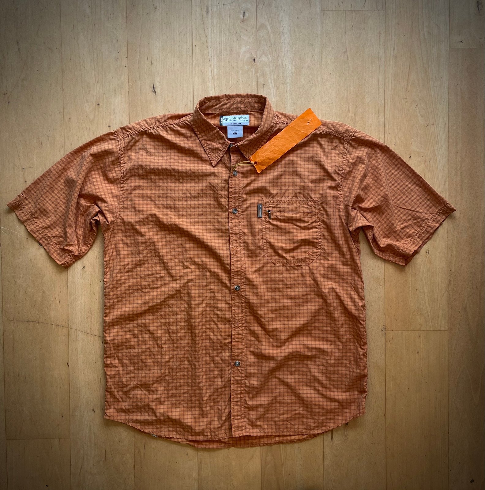 Columbia Omni Dry licht-gewicht overhemd shirt L, Ophalen of Verzenden, Bruin, Halswijdte 41/42 (L)