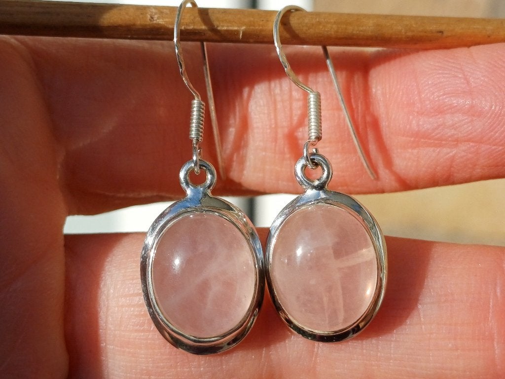 Vanoli 925 zilveren oorbellen met rozenkwarts, Sieraden, Tassen en Uiterlijk, Daiva1973@hotmail.com, Hangers, Vanoli, Amsterdam