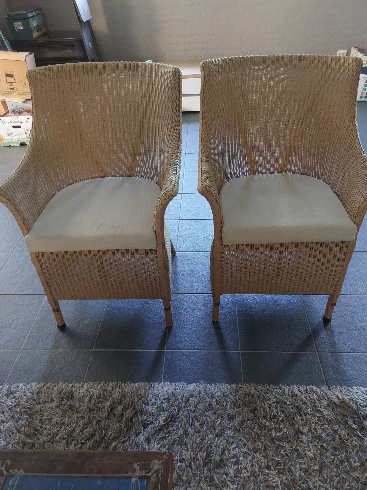 lloyd-loom stoelen, Huis en Inrichting, Fauteuils, Ophalen, Gebruikt