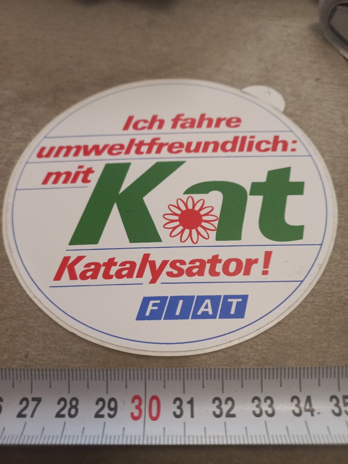 Vintage Fiat Katalysator Sticker - Milieuvriendelijk, Ophalen of Verzenden