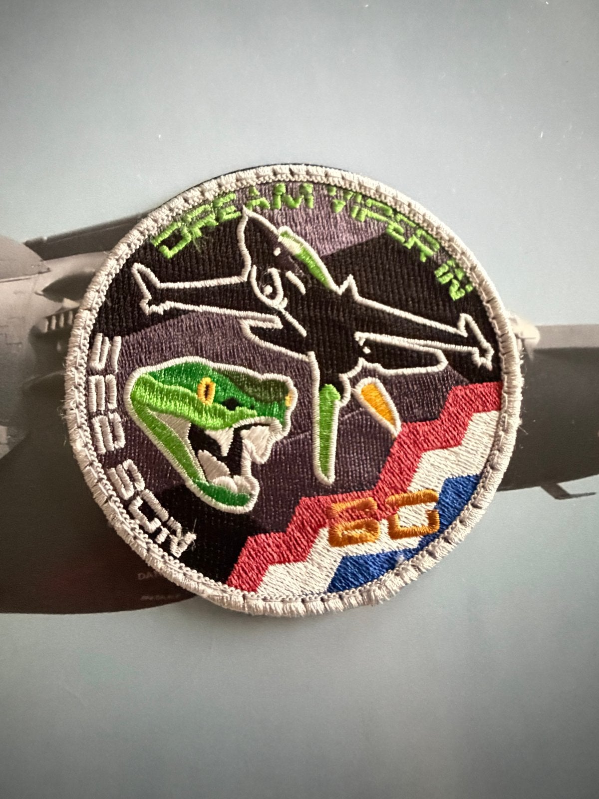 Dream Viper F-16 Patch 80 jaar 322 sqn Rnlaf, Ophalen of Verzenden, Luchtmacht, Nederland, Embleem of Badge