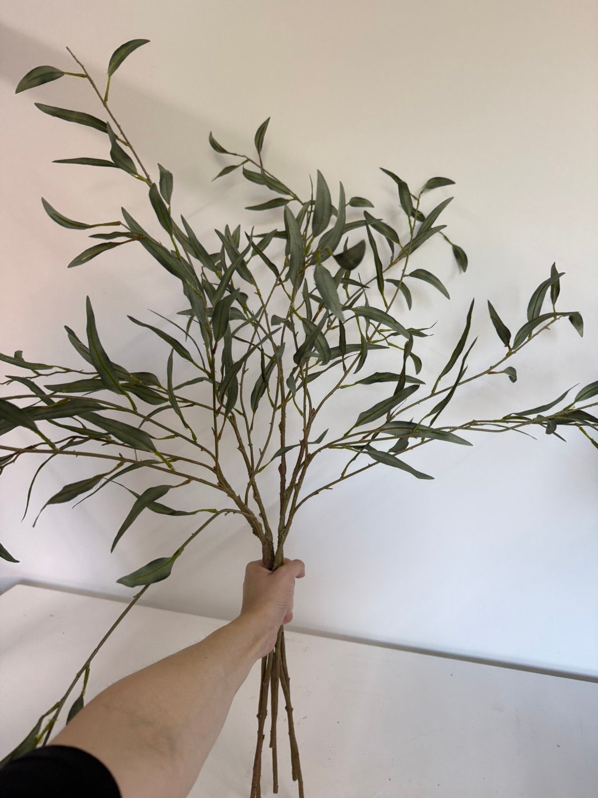 6 x groene kunst eucalyptus tak, Huis en Inrichting, Woonaccessoires | Kunstplanten en Kunstbloemen, Binnen, Groen, 90 cm, Nieuw