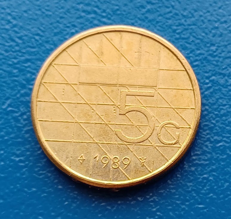 5 gulden 1989 - Beatrix, Postzegels en Munten, Munten | Nederland, Verzenden, Koningin Beatrix, 5 gulden, Losse munt