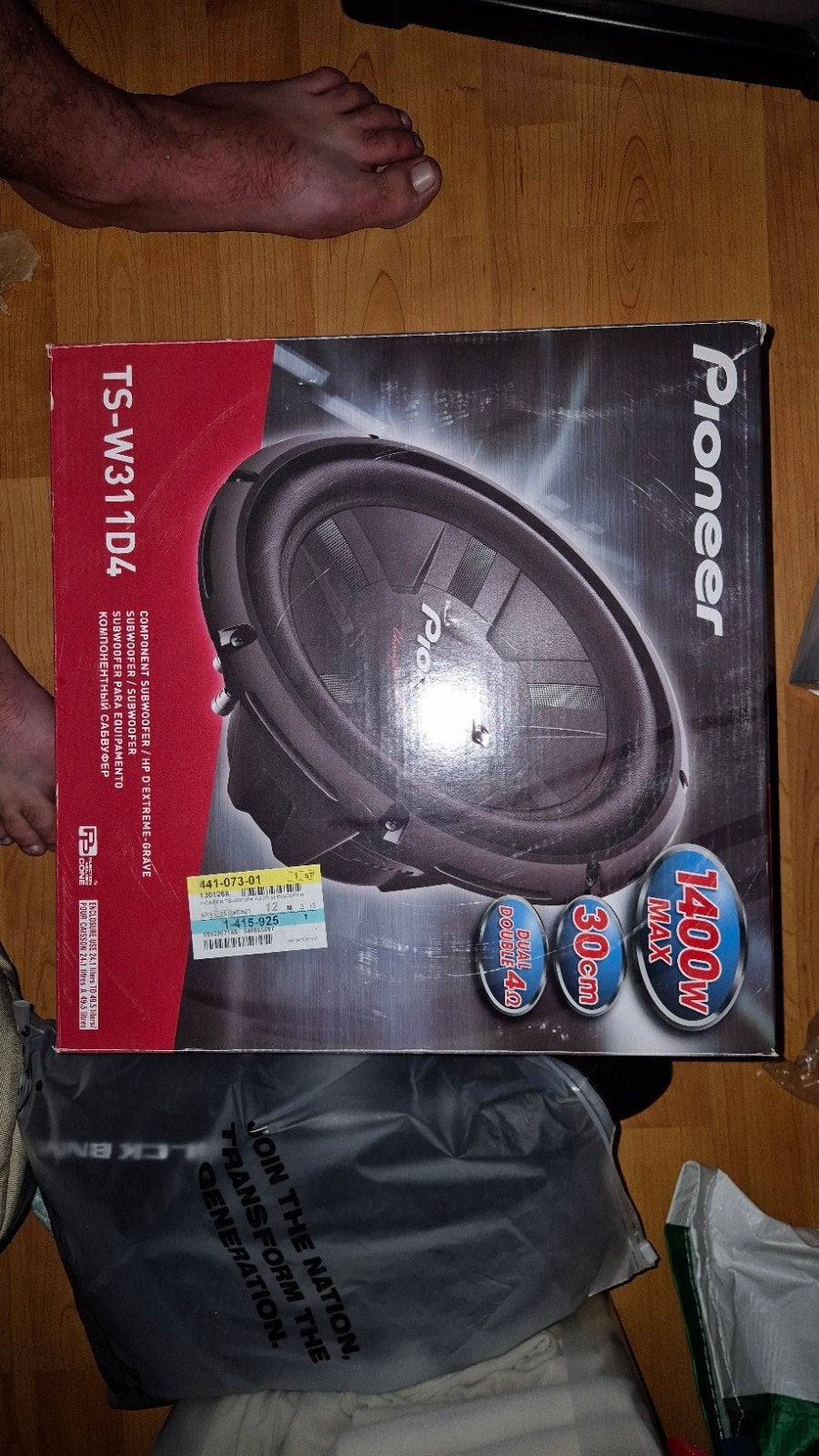 Pioneer TS-W311D4 Subwoofer 1400W Max 30cm, Auto diversen, Autoradio's, Ophalen of Verzenden