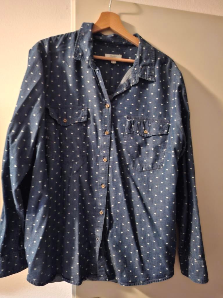 Blouse hartjes  XL, Kleding | Dames, Blouses en Tunieken, Blauw, Maat 46/48 (XL) of groter, Ophalen of Verzenden, Onbekend