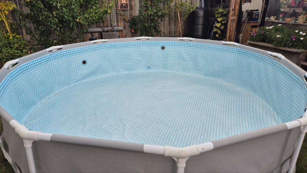 Intex metal frame zwembad 366 met vele toebehoren, Ophalen, Gebruikt, Minder dan 80 cm, Rond