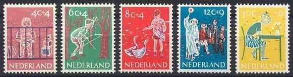 Nederland NVPH nr 731/5 ongebruikt Kinderpostzegels 1959, Ophalen of Verzenden, Na 1940, Postfris