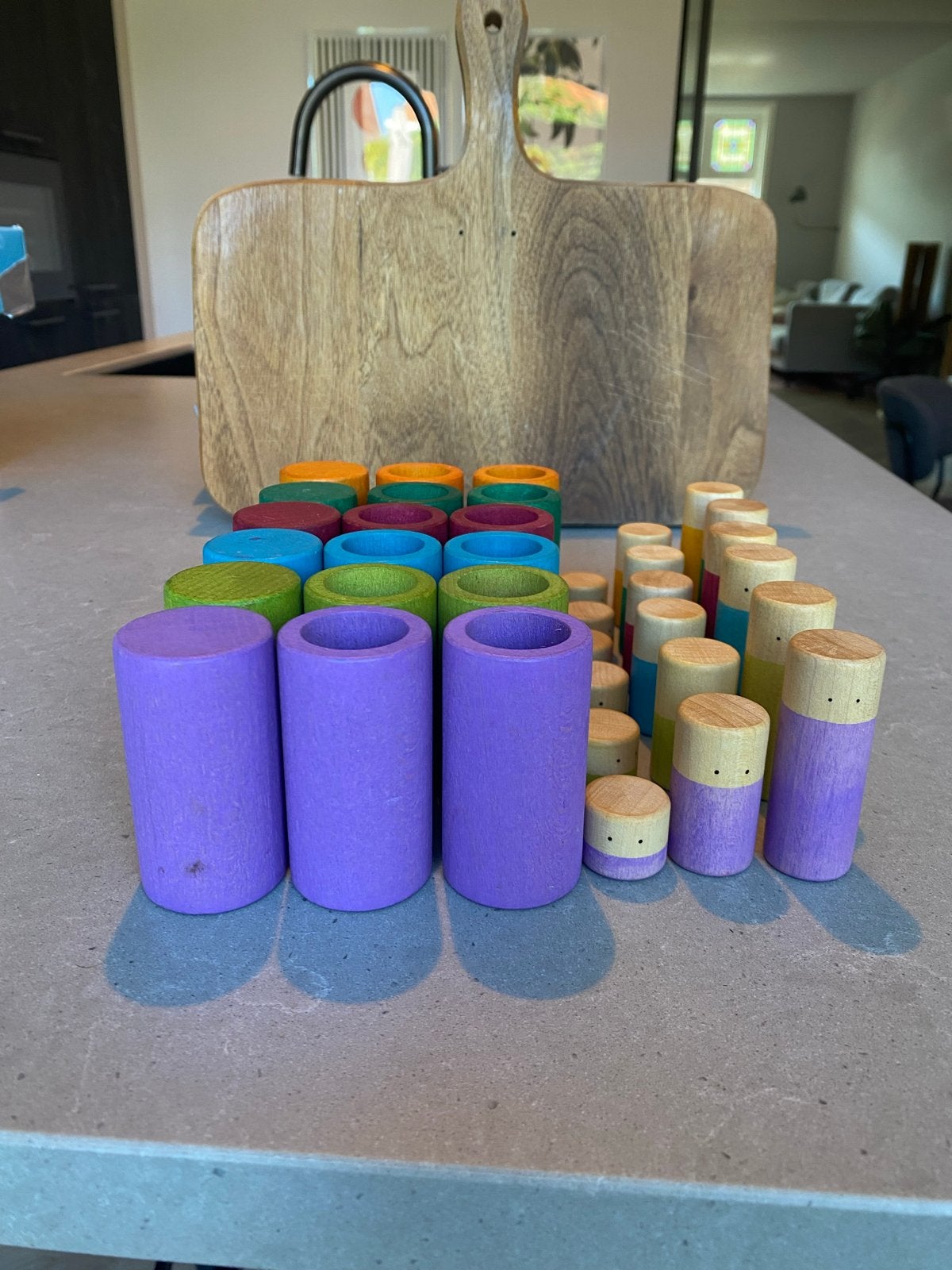 Grapat houten poppetjes 36 stuks - Zo goed als nieuw, Ophalen of Verzenden, Zo goed als nieuw, Overige typen