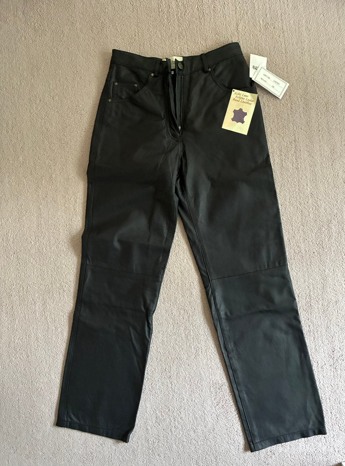 Echt leren broek dames maat 38, Maat 38/40 (M), Zwart, Nieuw, Ophalen of Verzenden
