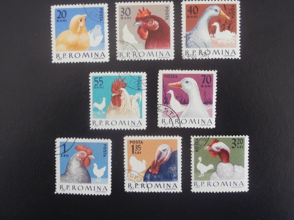 ROEMENIE 1963 serie PLUIMVEE, Verzenden, Gestempeld, Dier of Natuur