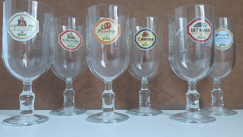 6 Grolsch bierglazen, Verzamelen, Biermerken, Ophalen of Verzenden, Glas of Glazen, Grolsch