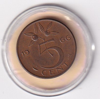 5 Cent 1966 b Zeer Fraai, Postzegels en Munten, Munten | Nederland, Verzenden, Koningin Juliana, 1 cent, Losse munt