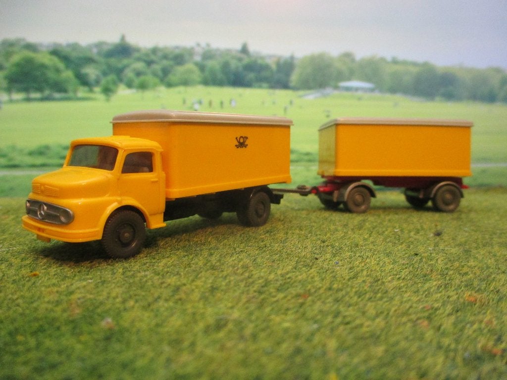 Mercedes Benz L323 Rundhauber - Wiking Post 1e uitg. 1967-68, Ophalen of Verzenden, Gebruikt, Bus of Vrachtwagen, Wiking