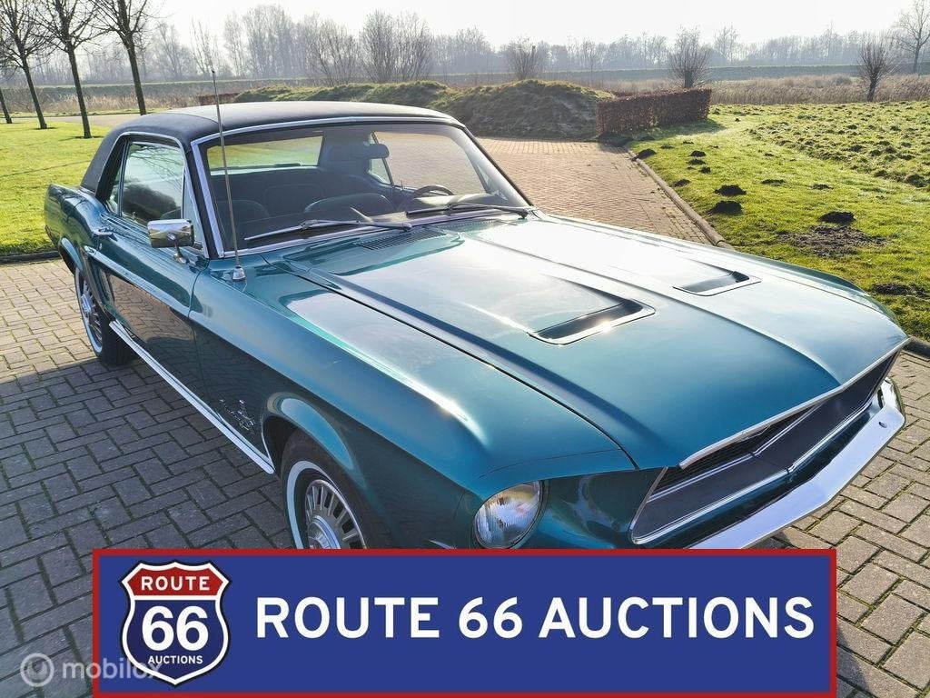 Ford Mustang Coupe | 1968 | Route 66 Auctions, Auto's, Oldtimers, Overige carrosserieën, Zwart, Bedrijf, Handgeschakeld