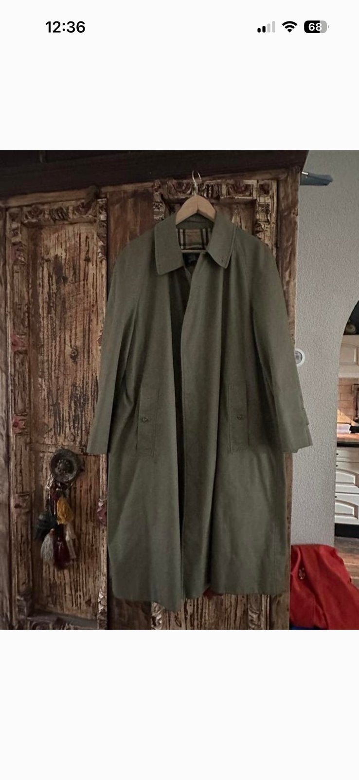 Burberry heren model olijfgroene, Ophalen of Verzenden, Zo goed als nieuw, Maat 46/48 (XL) of groter, Beige