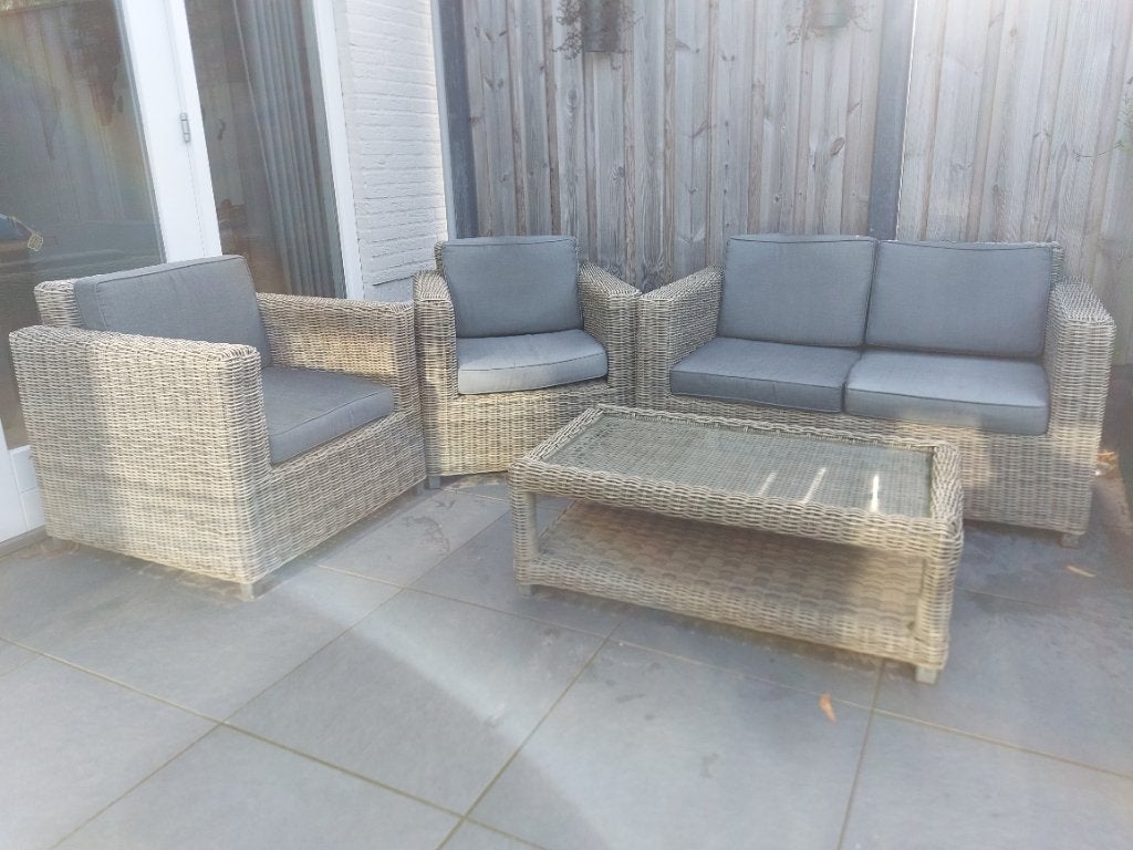 Tuinset, Ophalen, 4 zitplaatsen, Gebruikt, Rotan