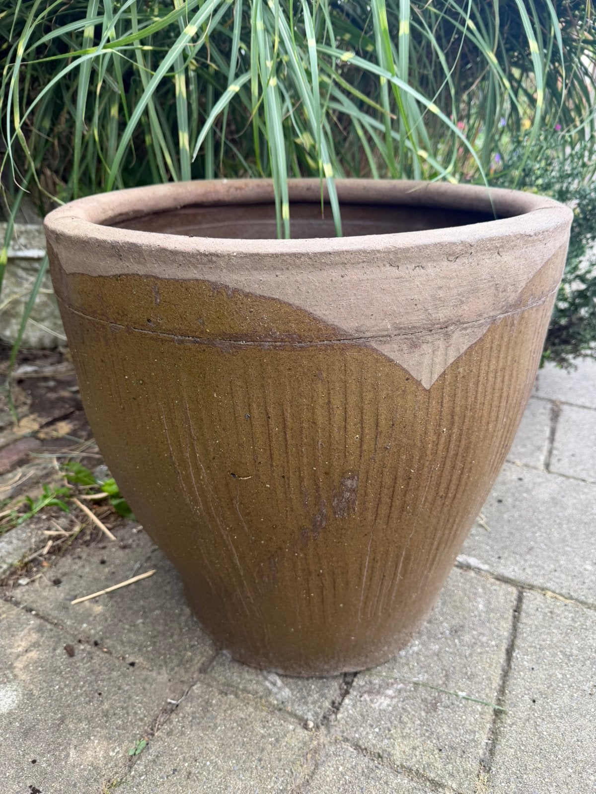 Prachtige grote bloempot uit keramiek ongeveer 55cm hoog, Ophalen, 40 cm of meer, Rond, Zo goed als nieuw
