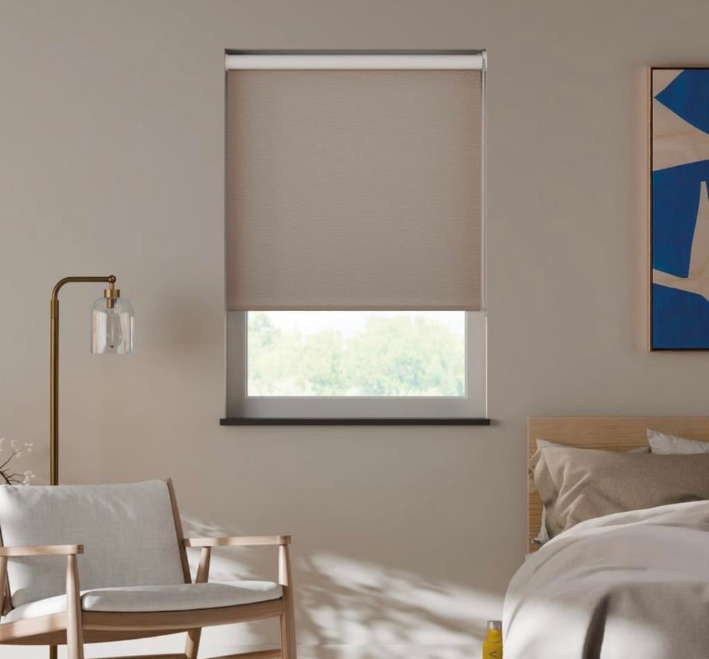 Rolgordijn Verduisterend - Zand, 100 tot 150 cm, Beige, Nieuw, Ophalen of Verzenden