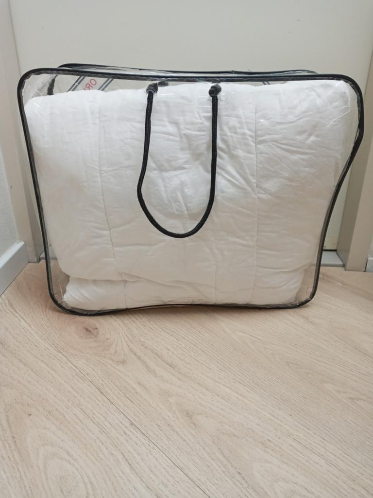 1pers dekbed 140x200 tijk 100% katoen vulling 100% polyester, Eenpersoons, Wit, Ophalen of Verzenden, Deken of Dekbed