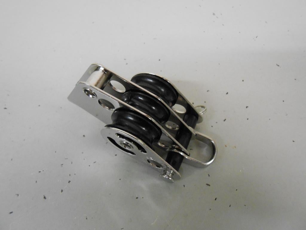 Mini Drieschijfs Blokje, Katrol, RVS, voor 6 - 8 mm lijn, Ophalen of Verzenden, Nieuw, Lijn of Blok