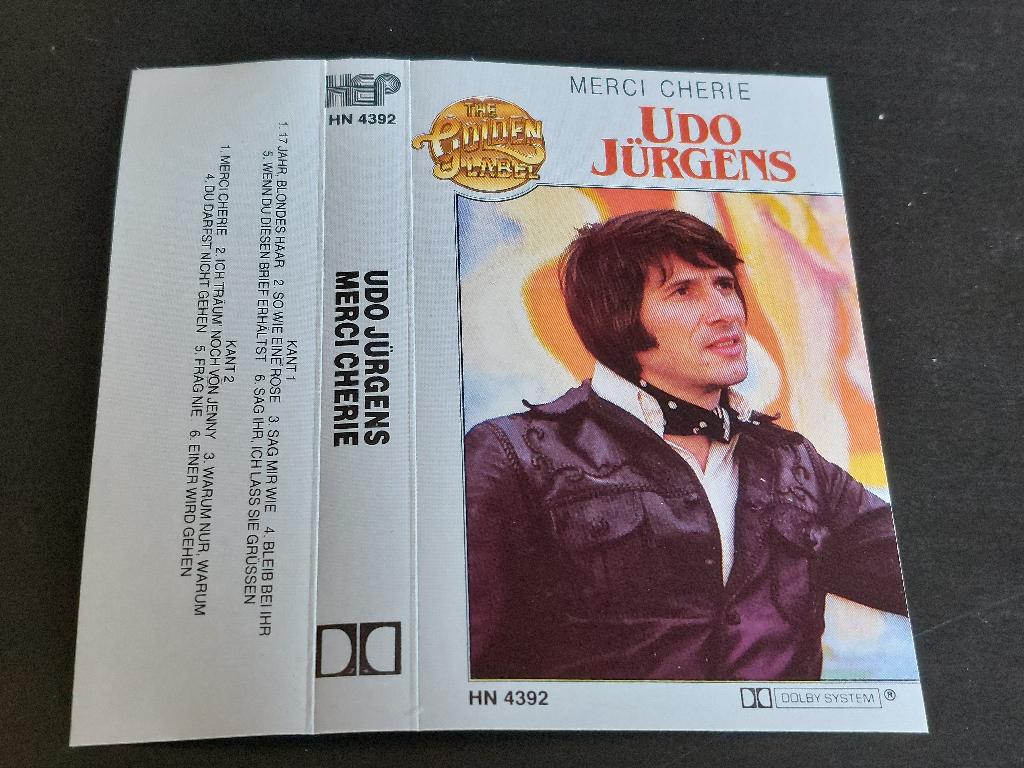 UDO JÜRGENS - MERCI CHERIE (MC), 1 bandje, Ophalen of Verzenden, Zo goed als nieuw, Origineel