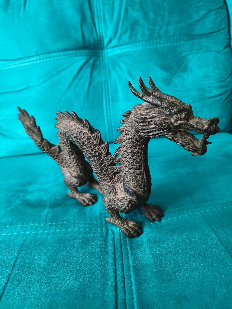 bronzen draak thais/oosters beeld zwaar 1780gr 28cm, Ophalen of Verzenden, Brons