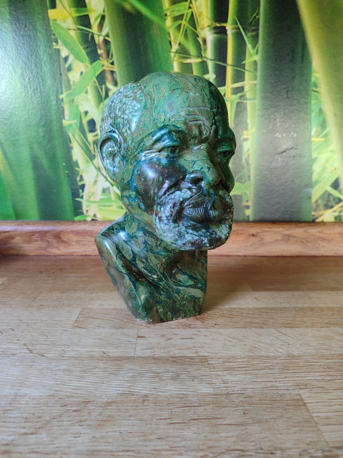 Buste van mineraal verdietsteen, Antiek en Kunst, Ophalen of Verzenden