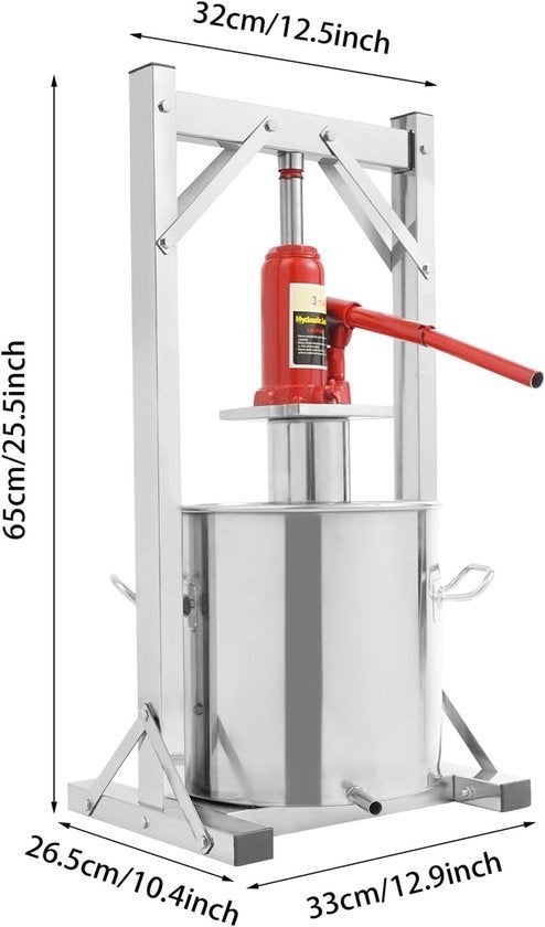 Hydraulische Fruitpers – Wijnpers – Appelpers, Corvance B.V., Verzenden, Nieuw, Corvancebol@gmail.com
