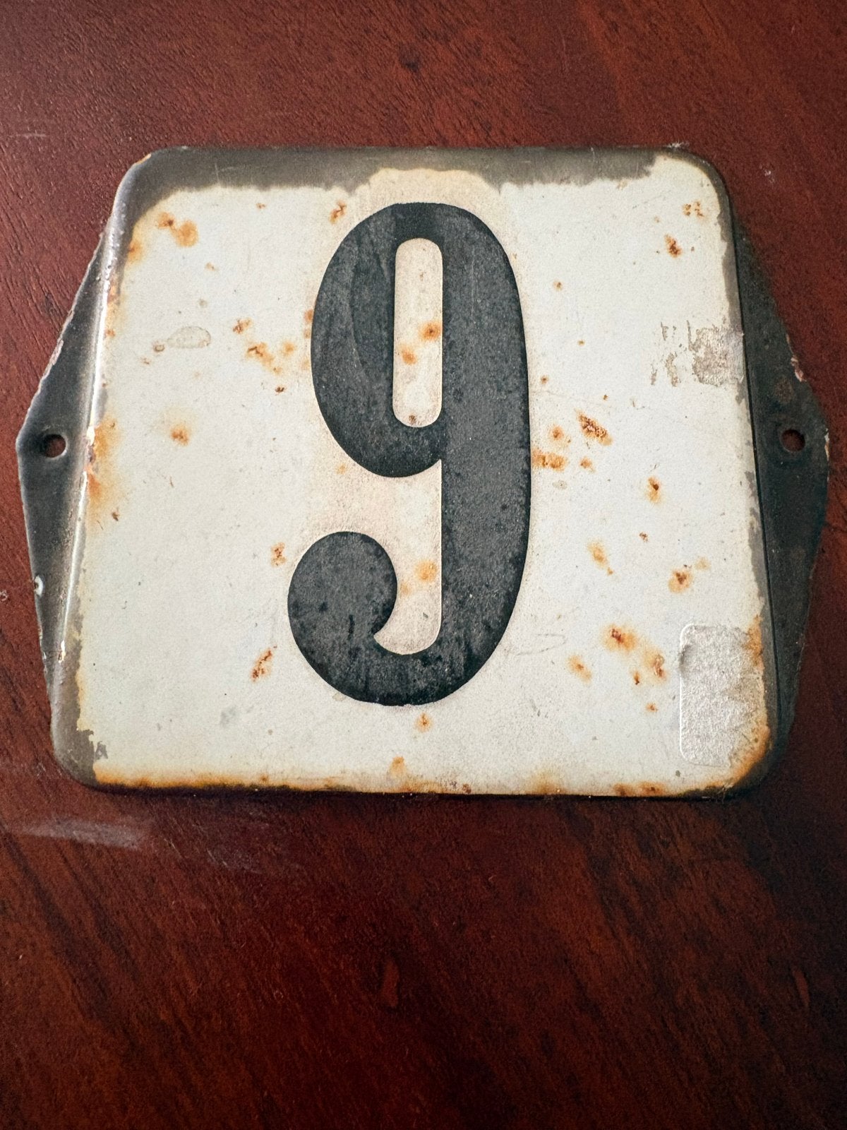 Vintage geëmailleerd huisnummer 9, Ophalen of Verzenden