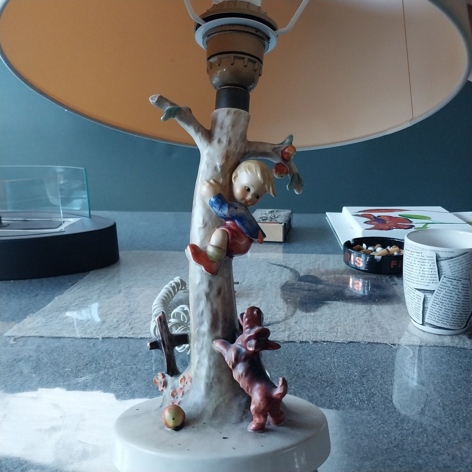 Vintage Goebel Hummel Tafellamp met Kinderfiguur, Ophalen of Verzenden