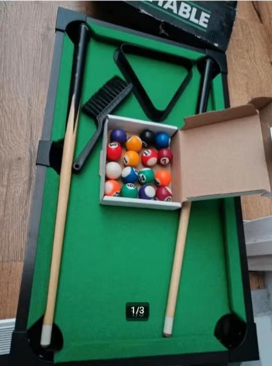 Pooltafel kleine versie voor kids 51x31x9,5cm in doos, Gebruikt, Pooltafel, Ophalen of Verzenden