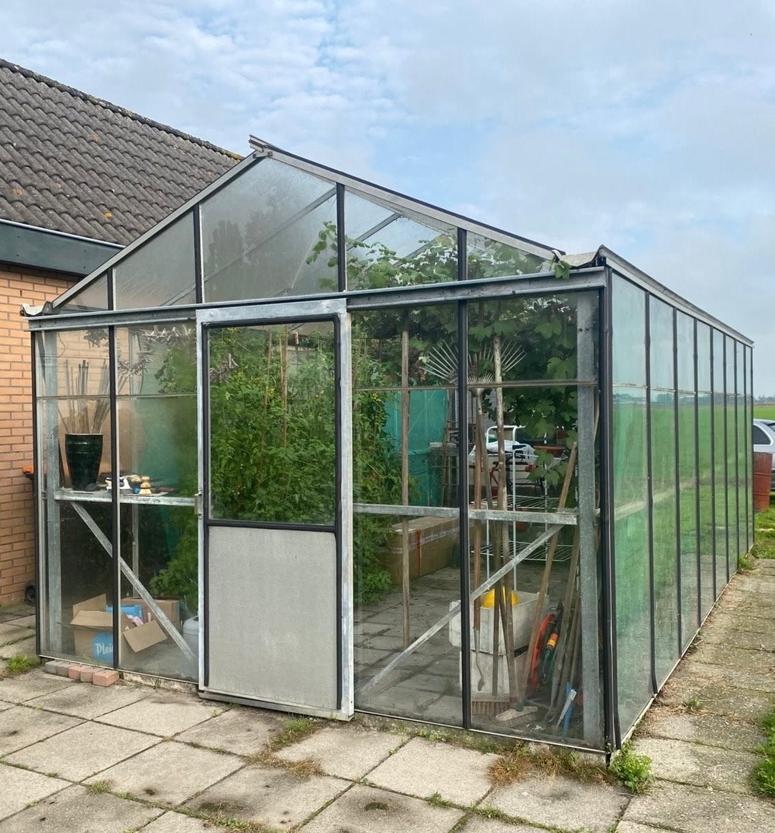 Ruime glazen kas voor tuinliefhebbers, Gebruikt, Kweekkas, Ophalen of Verzenden, Glas