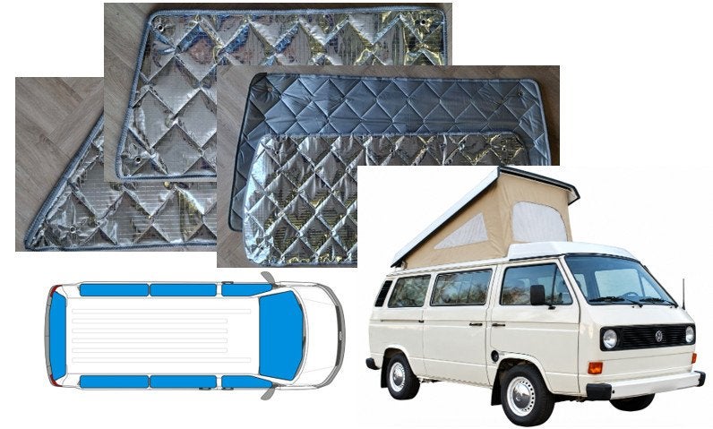 Raamisolatie VW T3 set Grijs Bouwjaar 1979-1990 (8 delige, Buurserstraat 15 A, 7481 EG,Haaksbergen, Ophalen of Verzenden, Info@123CamperOnderdelen.nl