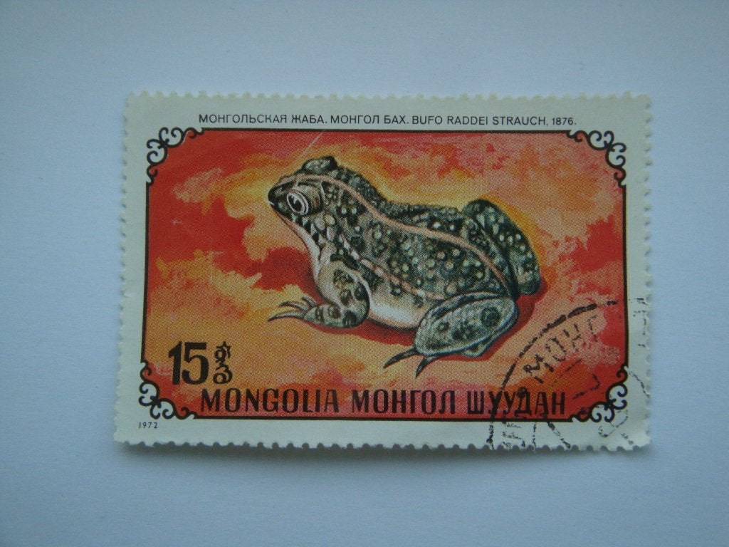 Postzegel 15 Mongo Mongoolse pad Bufo radder Mongolië., Verzenden, Gestempeld, Oost-Azië