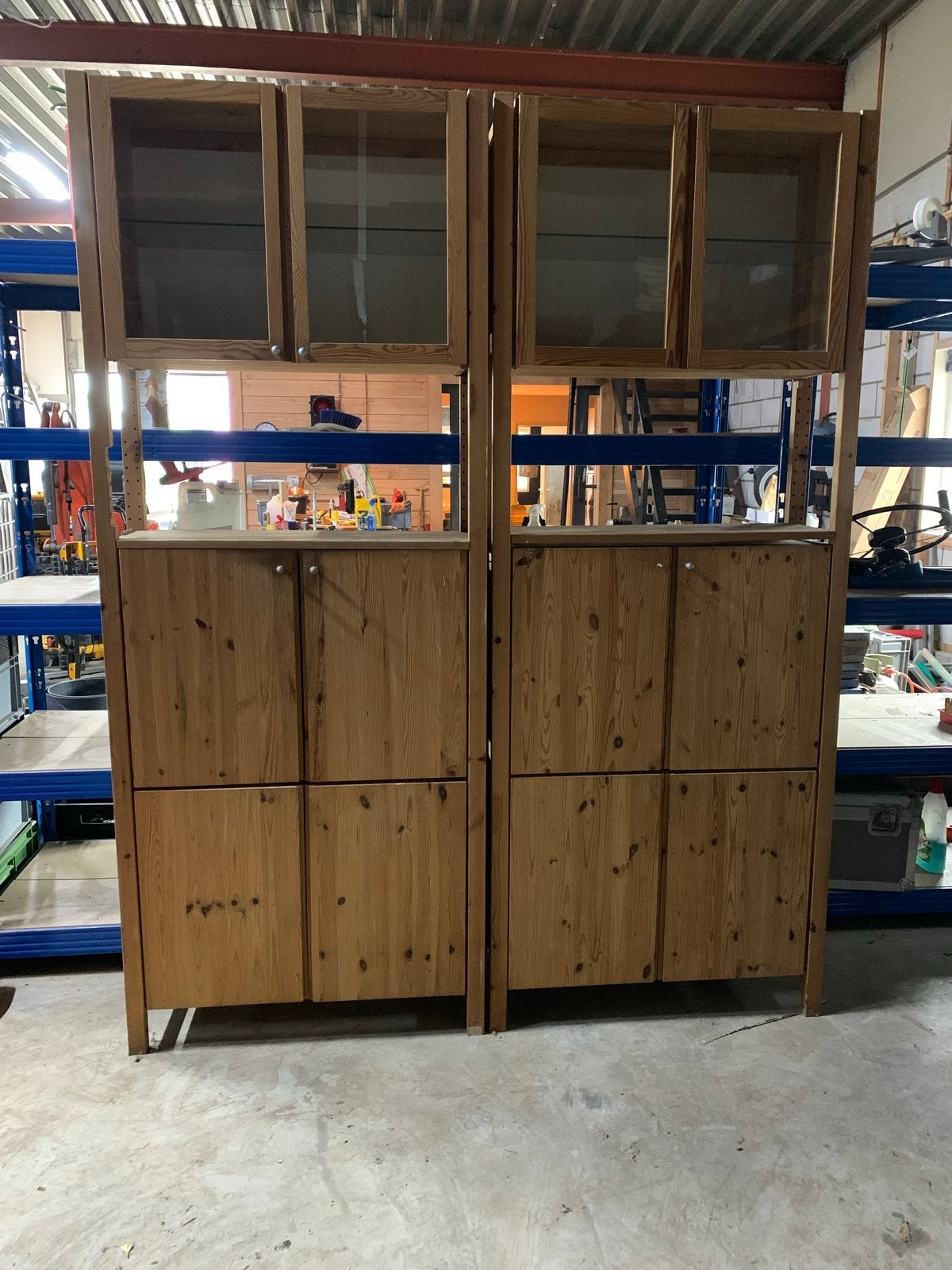 Ikea vintage  - 2 Kasten Samen - 180x225x30 cm, Huis en Inrichting, Kasten | Buffetkasten, Ophalen, Gebruikt, 200 cm of meer, 150 tot 200 cm