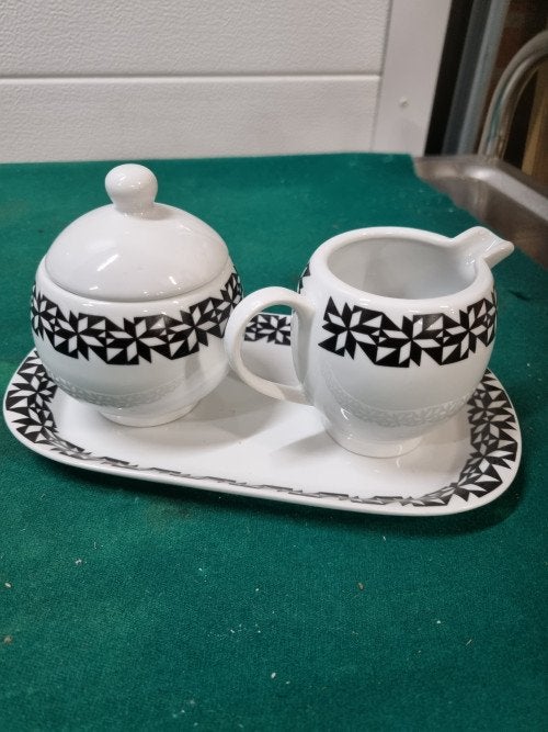 roomstel wit met zwart, Ophalen of Verzenden