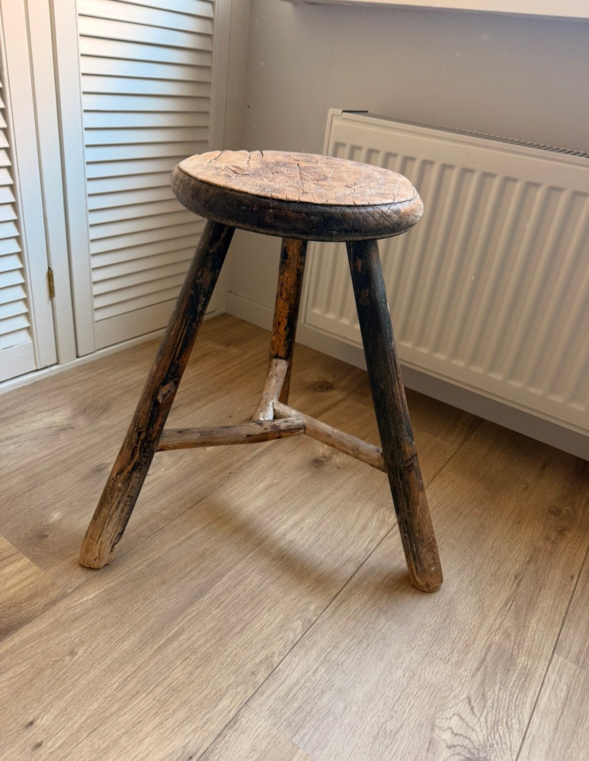 Rustiek landelijke kruk, Ophalen, Zo goed als nieuw, Hout