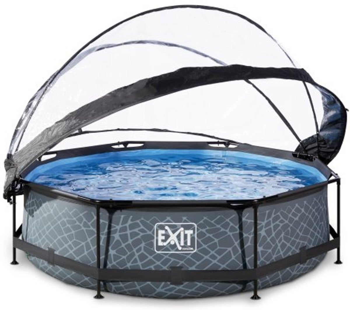 Exit toys zwembad stone 300cm incl overkapping, Tuin en Terras, Ophalen, Gebruikt, Rond, Opzetzwembad