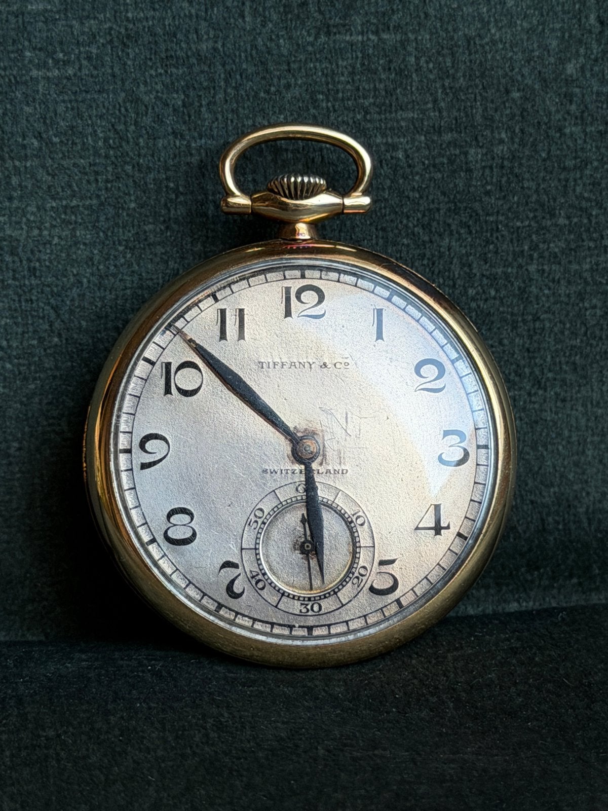 Zak horloge Tiffany & Co. vintage zakhorloge – ca. 1910–1920, Overige merken, Zakhorloge, 1900 tot 1930, Verguld