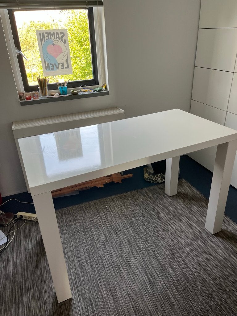 witte hoge tafel, Huis en Inrichting, Ophalen, 100 tot 150 cm, 50 tot 100 cm, Vier personen