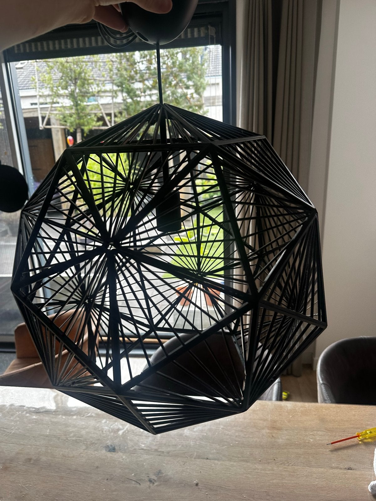 Philips myLiving Mohair hanglamp - Zwart, E27, Ophalen, Zo goed als nieuw, Overige materialen, E27 (groot)