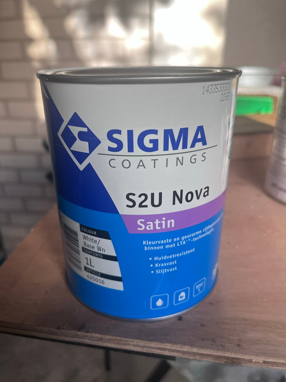 Sigma S2U Nova Satin Reinwit RAL 9010 - 0.6L over, Ophalen, Gebruikt, Wit, Lak